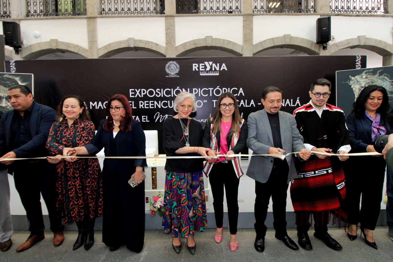 Presenta Reyna Báez en el Congreso “La Magia del Reencuentro”, exposición pictórica del maestro Bernardo Rosendo