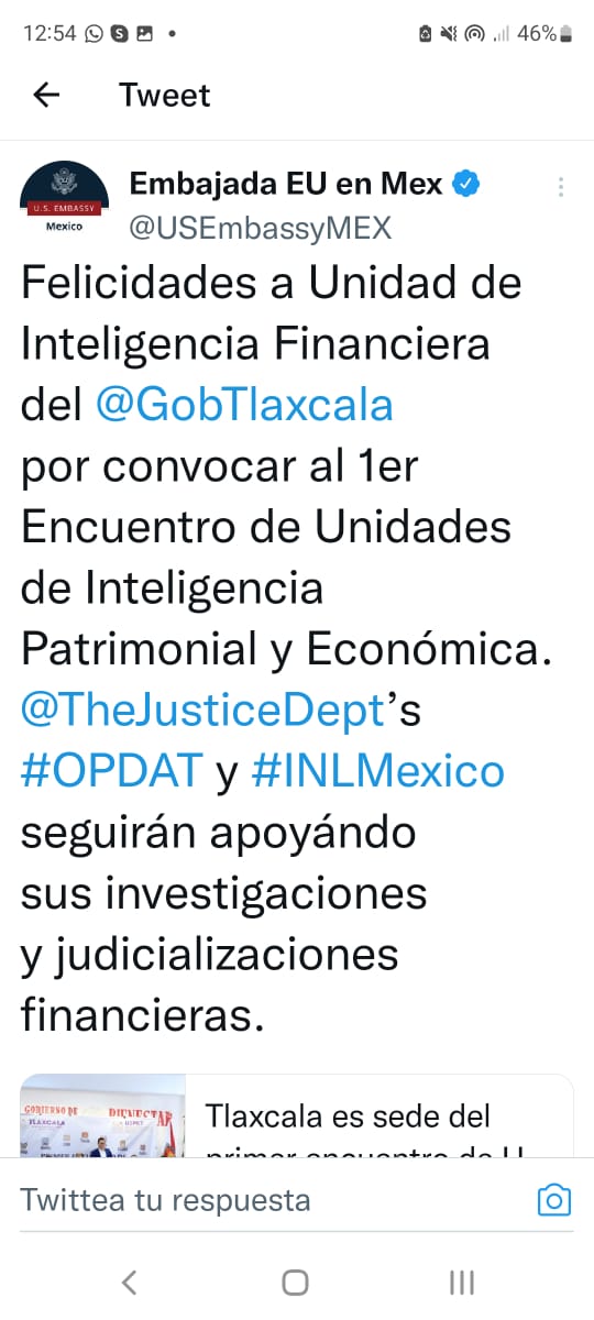 RECONOCE EMBAJADA DE EEUU EN MÉXICO AL GOBIERNO DEL ESTADO POR PRIMER ENCUENTRO DE UIPE