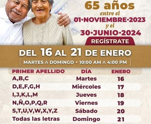 Última oportunidad: se amplía el plazo hasta el 21 de enero para registro a pensión para adultos mayores