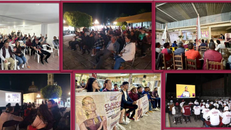 MILITANTES Y SIMPATIZANTES APOYAN A CLAUDIA SHEINBAUM EN EL PRIMER DEBATE PRESIDENCIAL DESDE TLAXCALA