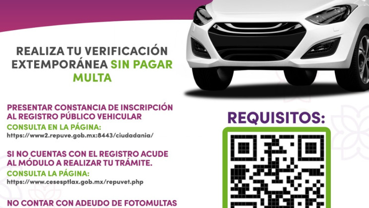 INVITA SMA A TRAMITAR VERIFICACIÓN SIN PAGO DE MULTA