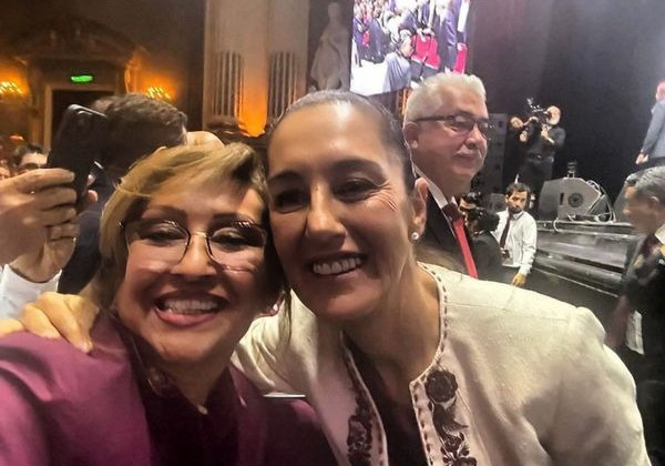 LORENA CUÉLLAR CELEBRA CON CLAUDIA SHEINBAUM ENTREGA DE SU CONSTANCIA COMO PRESIDENTA ELECTA