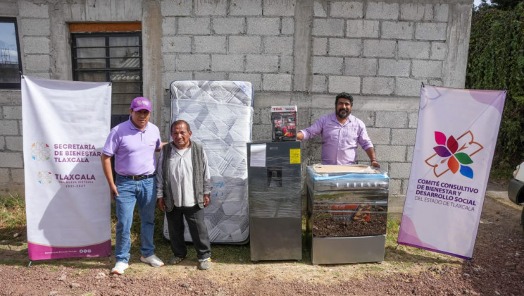 ENTREGAN SECRETARÍA DE BIENESTAR Y BANCO DE ALIMENTOS ELECTRODOMÉSTICOS A FAMILIAS VULNERABLES DE IXTACUIXTLA
