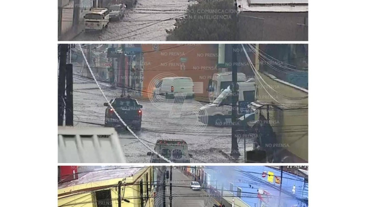 TROMBA EN HUAMANTLA INUNDA CALLES DEL CENTRO