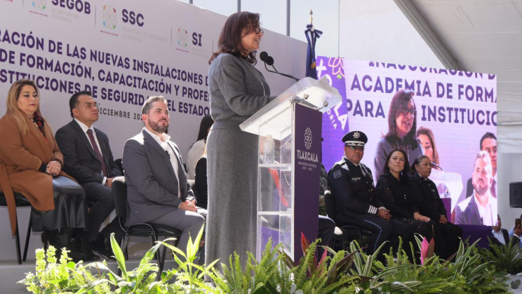 “CUMPLIMOS CON CUIDAR LA PAZ DE TLAXCALA”; INAUGURA GOBERNADORA INSTALACIONES DE LA SSC Y DE LA ACADEMIA DE FORMACIÓN POLICIAL
