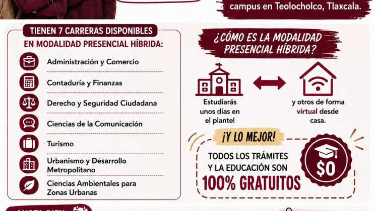 LA UNIVERSIDAD ROSARIO CASTELLANOS LANZA CONVOCATORIA PARA SIETE LICENCIATURAS EN TEOLOCHOLCO